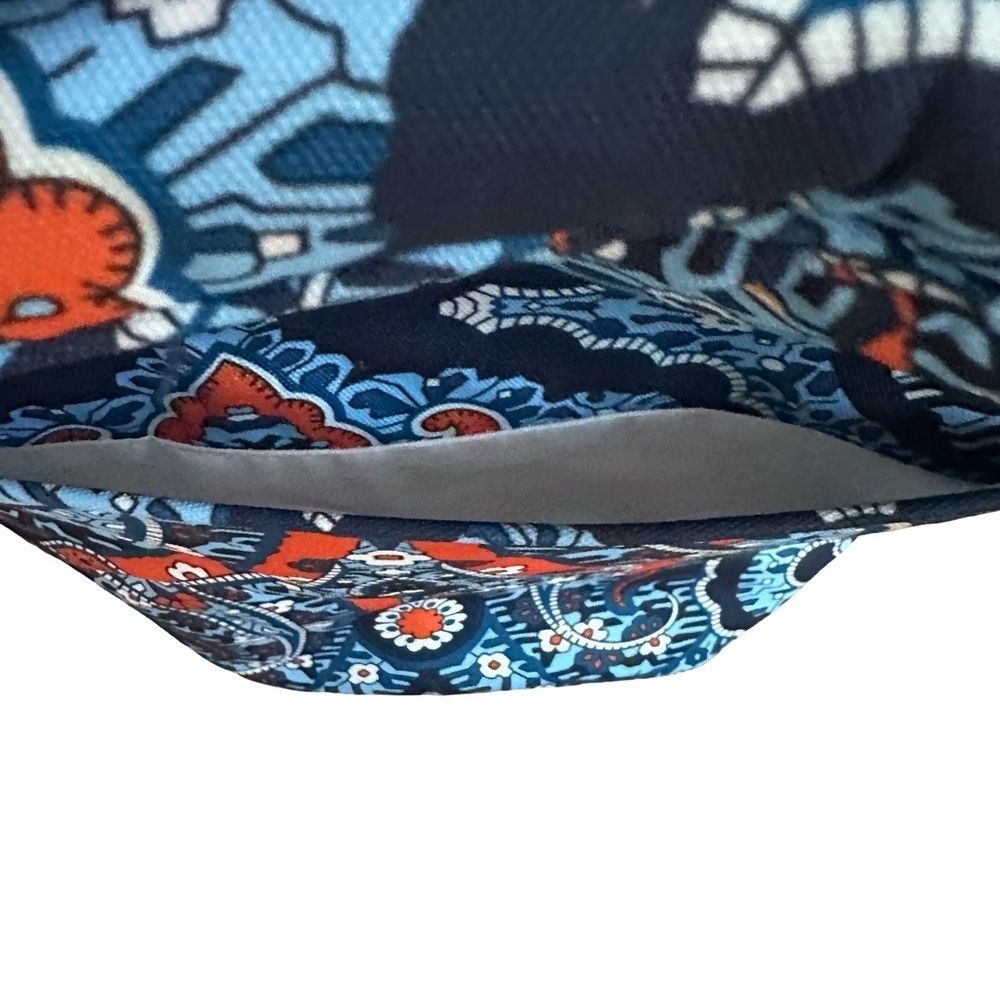 Vera Bradley Insulated Cooler Tote Bag Blue + Orange Paisley - Like New - Picture 4 of 6